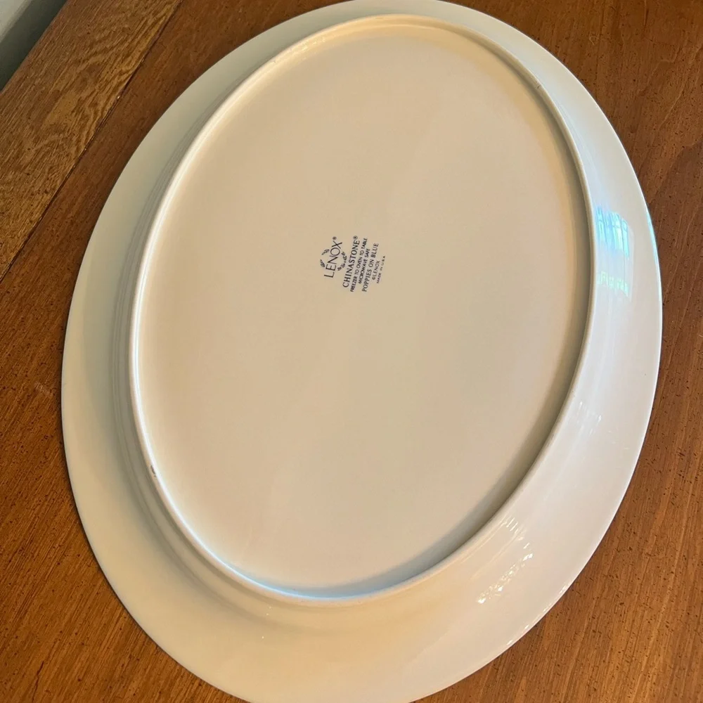 Lenox Poppies on Blue Oval serving platter
